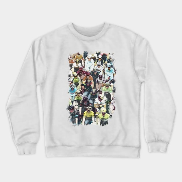 PELOTON / Abstract fan art / Cycling heroes series #01 Crewneck Sweatshirt by Naumovski